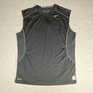 Mens Nike Pro Combat Dri Fit Sleeveless Tank Black Compression Shirt XXL
